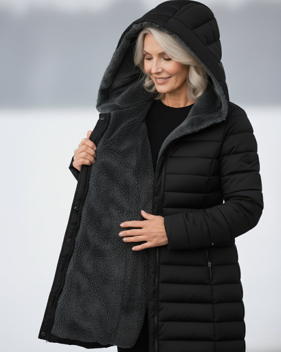 Oksiana - Fleece Fôret Puff Jakke