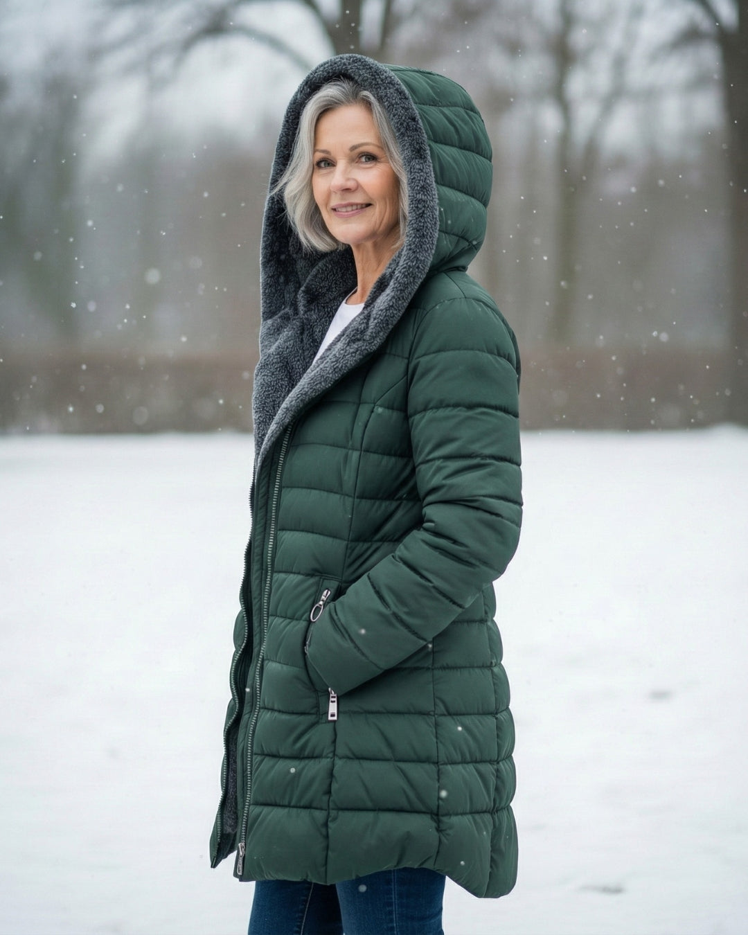 Oksiana - Fleece Fôret Puff Jakke