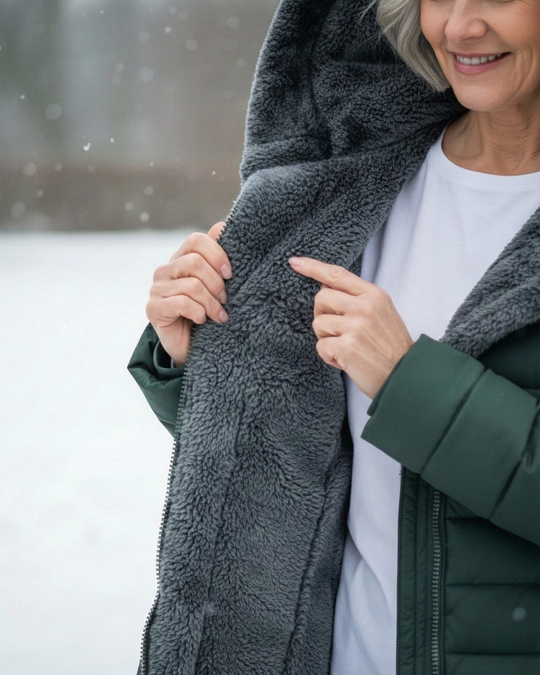 Oksiana - Fleece Fôret Puff Jakke