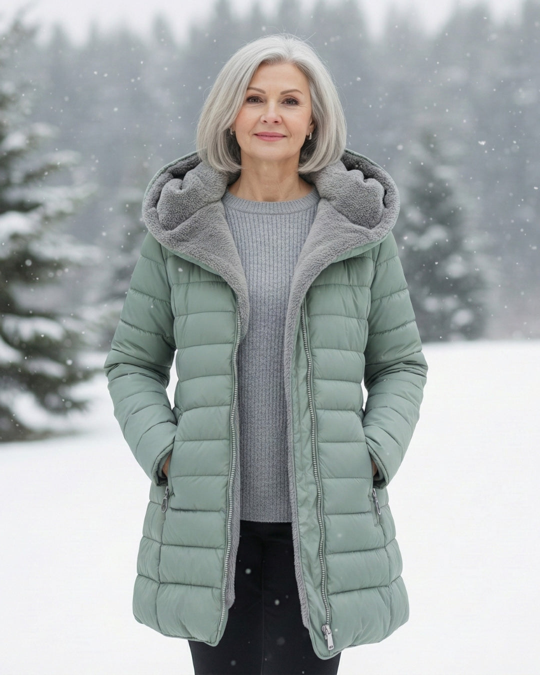 Oksiana - Fleece Fôret Puff Jakke