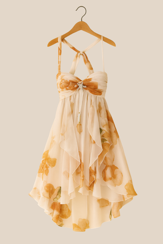 Arabella™ | Blomstret chiffong minikjole
