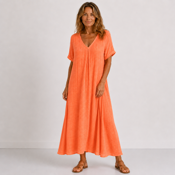 Olivia™ | Lette Maxi Kjole med V-Hals