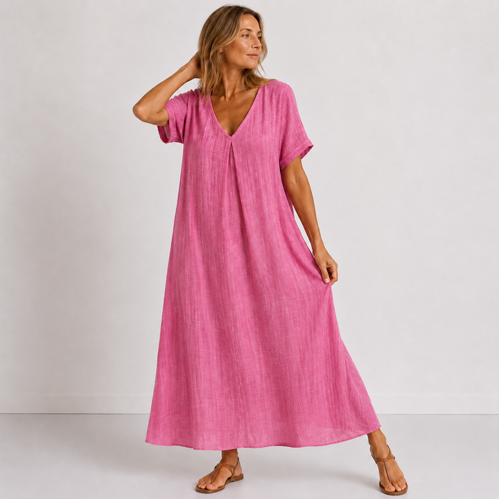Olivia™ | Lette Maxi Kjole med V-Hals