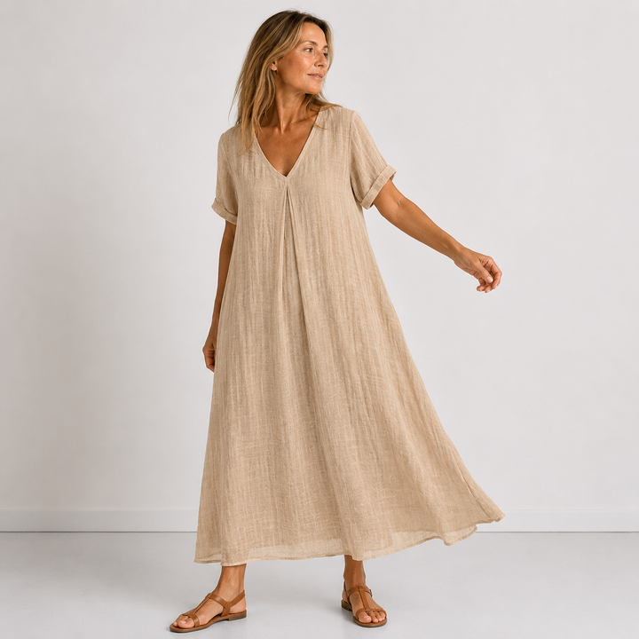 Olivia™ | Lette Maxi Kjole med V-Hals