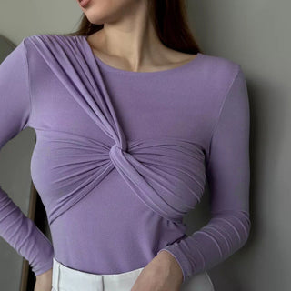 Elina™ – Elegant draperet topp med langermet design