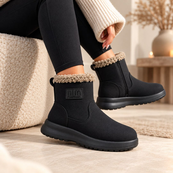 Maja | Varma boots med teddykant och dragkedja