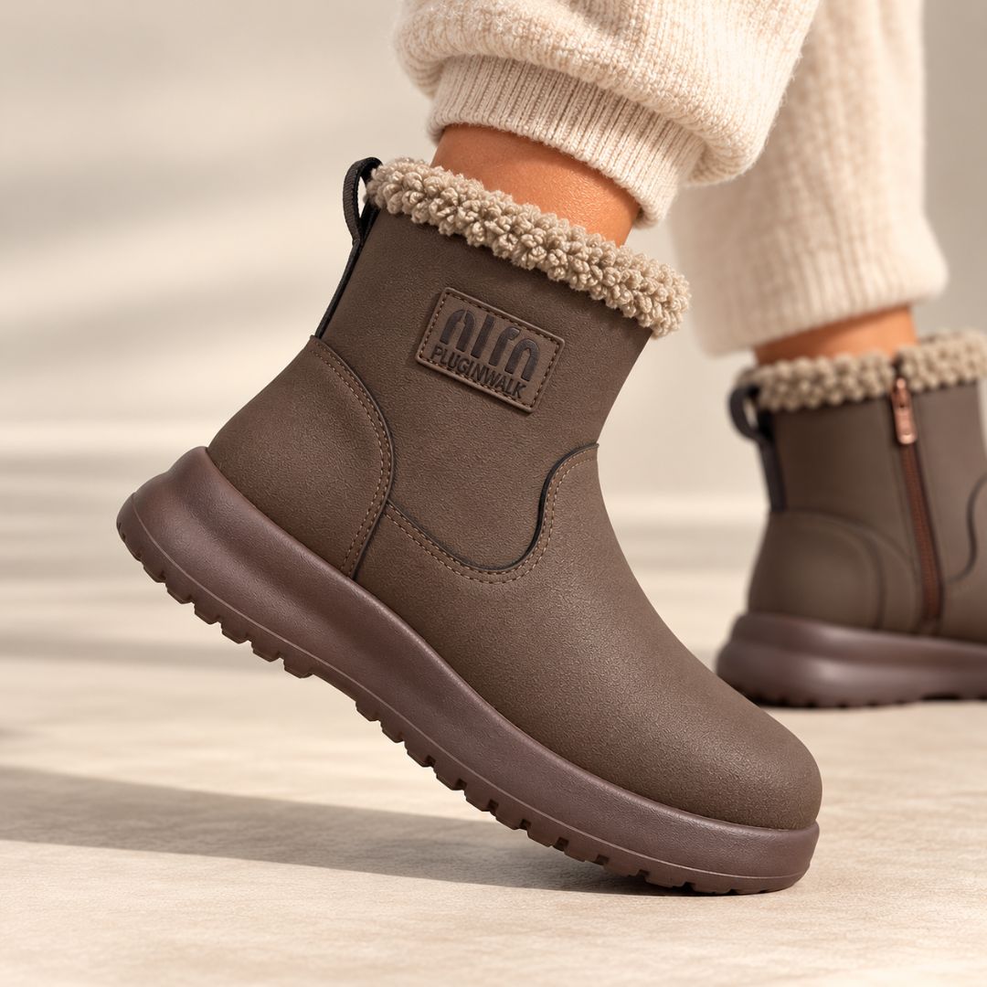 Maja | Varma boots med teddykant och dragkedja