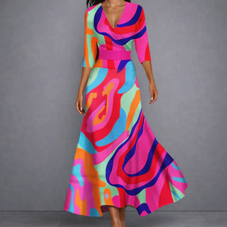 CALLA | Skulpturerende Floral Maxi Kjole for elegant selvsikkerhet