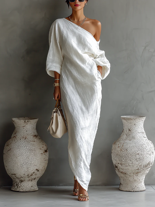 Elise™ | Asymmetrisk og elegant maxikjole