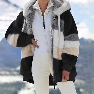 Claudia - Deilig varm, myk &amp; stilfull plysjvest med hette