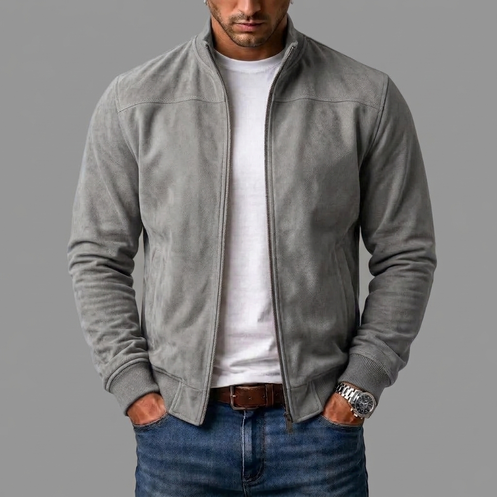Jarel | Bomberjakke i semsket skinn