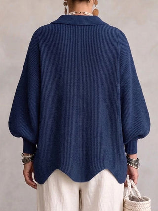 Isadora | Oversized cardigan med gyldne detaljer